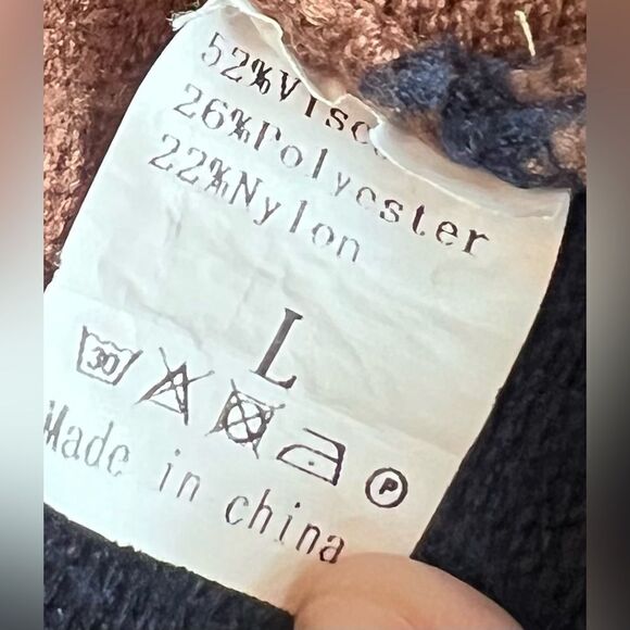 Colorblock Boutique Open Cardigan Size Large Pockets White Orange Blue - Picture 6 of 6